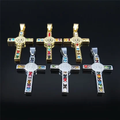 Colorful Luxury Cross Necklace - Image 8