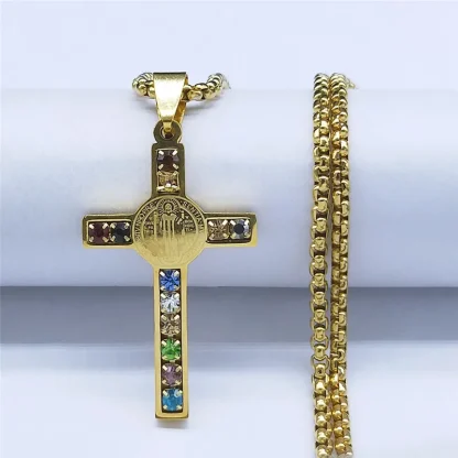 Colorful Luxury Cross Necklace - Image 7