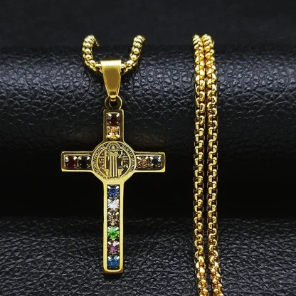 Colorful Luxury Cross Necklace