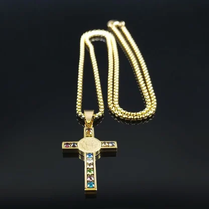 Colorful Luxury Cross Necklace - Image 8