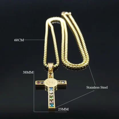 Colorful Luxury Cross Necklace - Image 6