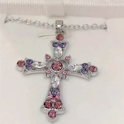 Women's Pink Cross Necklace - Image 6