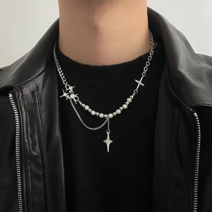 Hip Hop Beaded Cross Necklace