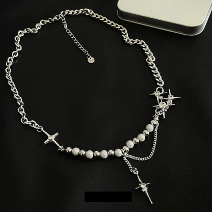 Hip Hop Beaded Cross Necklace - Image 8